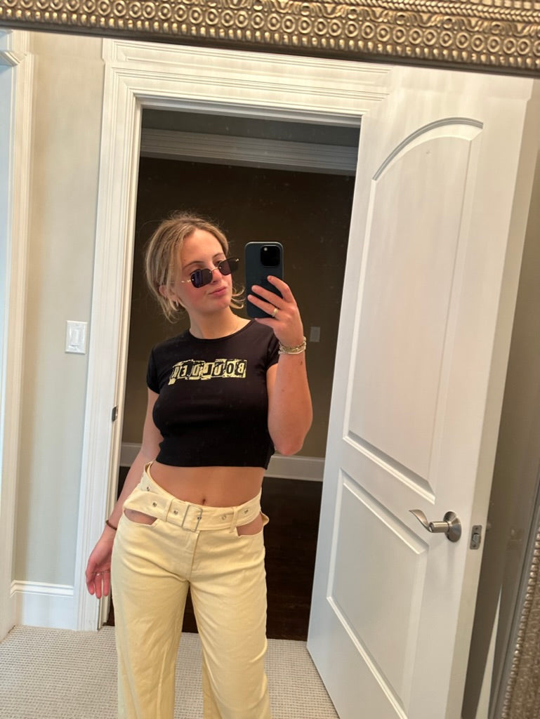 Side Slit Belted Trousers