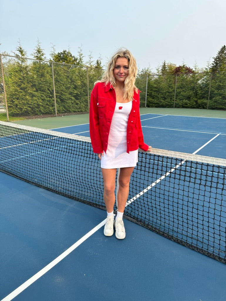 Wisconsin Mini Patch Ribbed Dress