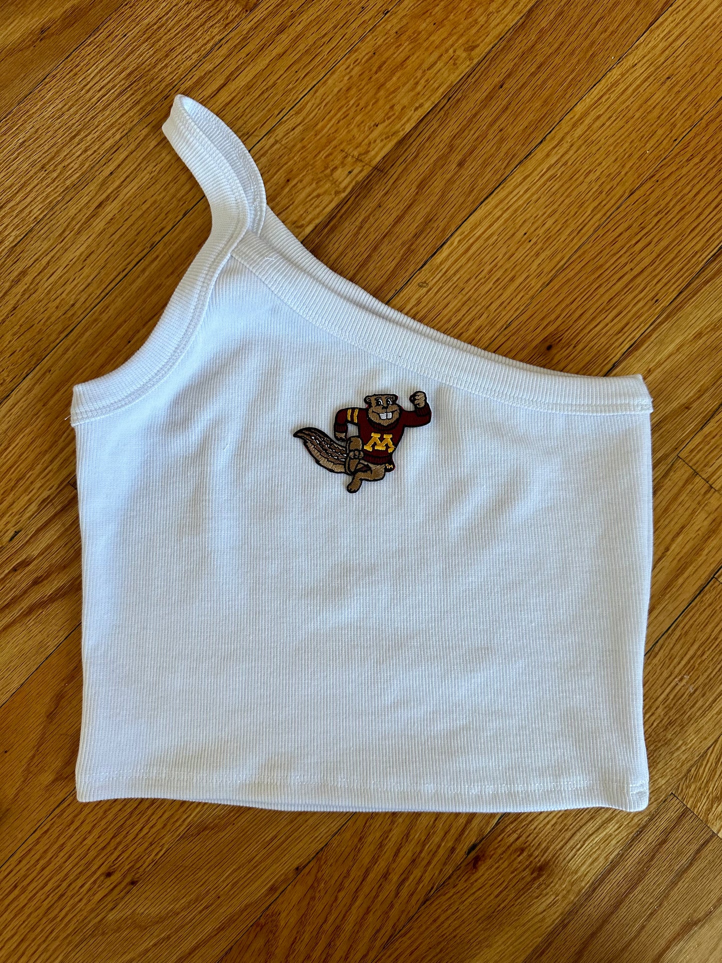 Goldy One Shoulder Ribbed Tank