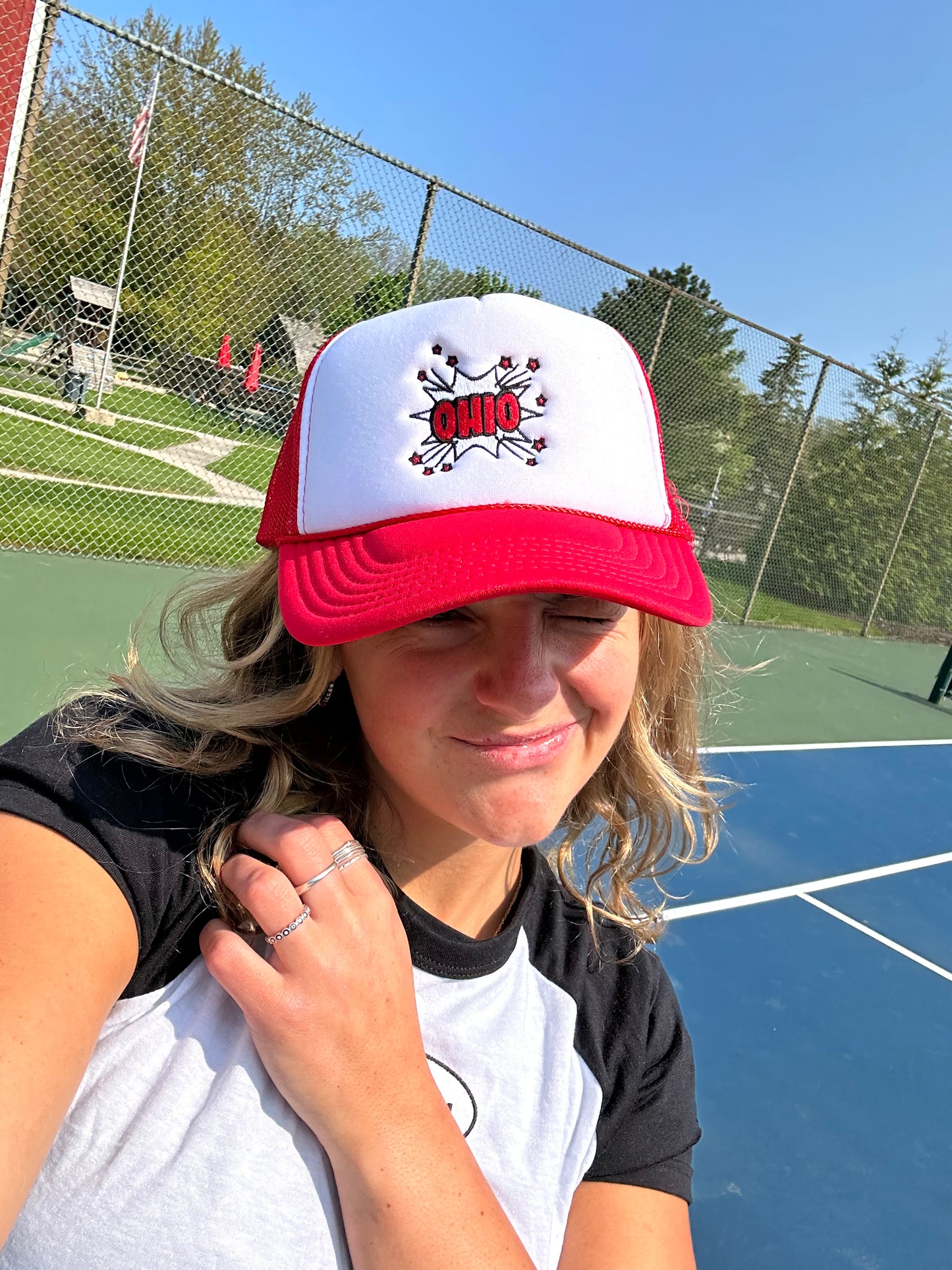 Ohio Burst Embroidered Trucker Hat