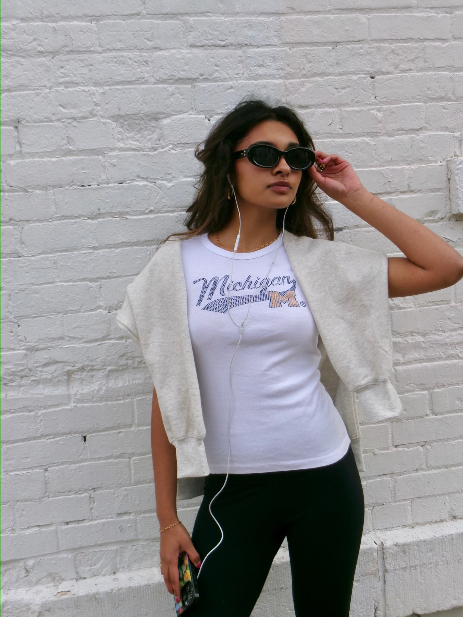 Michigan Rhinestone Heritage Tee