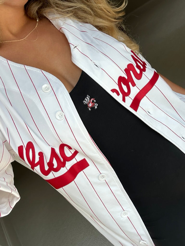 Wisconsin Striped Baseball Jersey