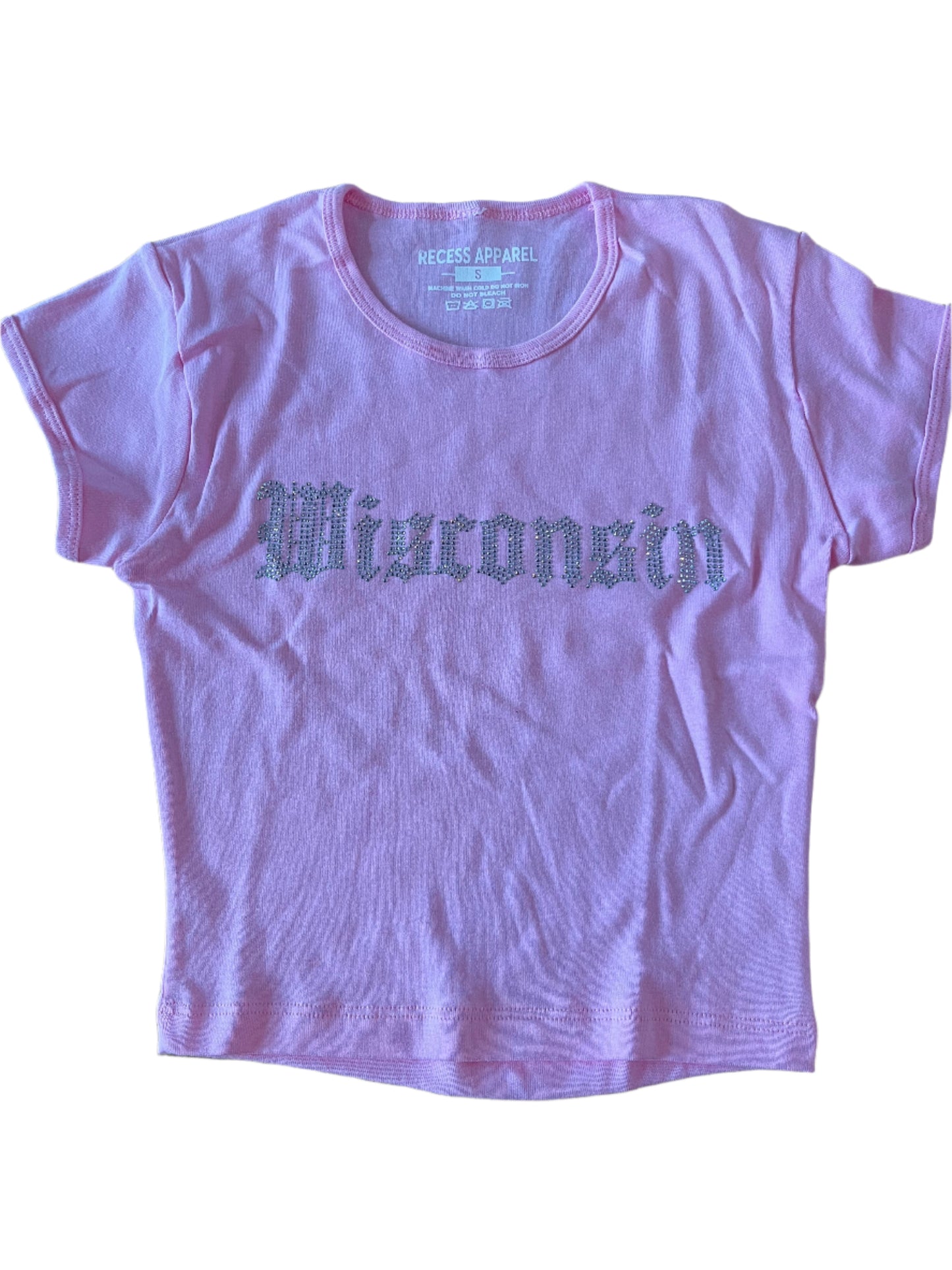 Wisconsin Rhinestone Baby Tee