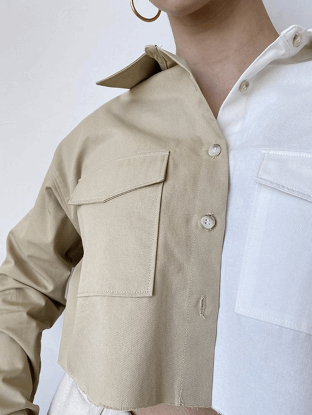 Color Block Button Down