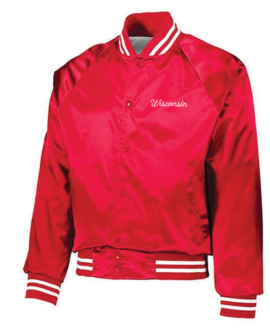 Wisconsin Chain Embroidered Satin Baseball Jacket – Recess