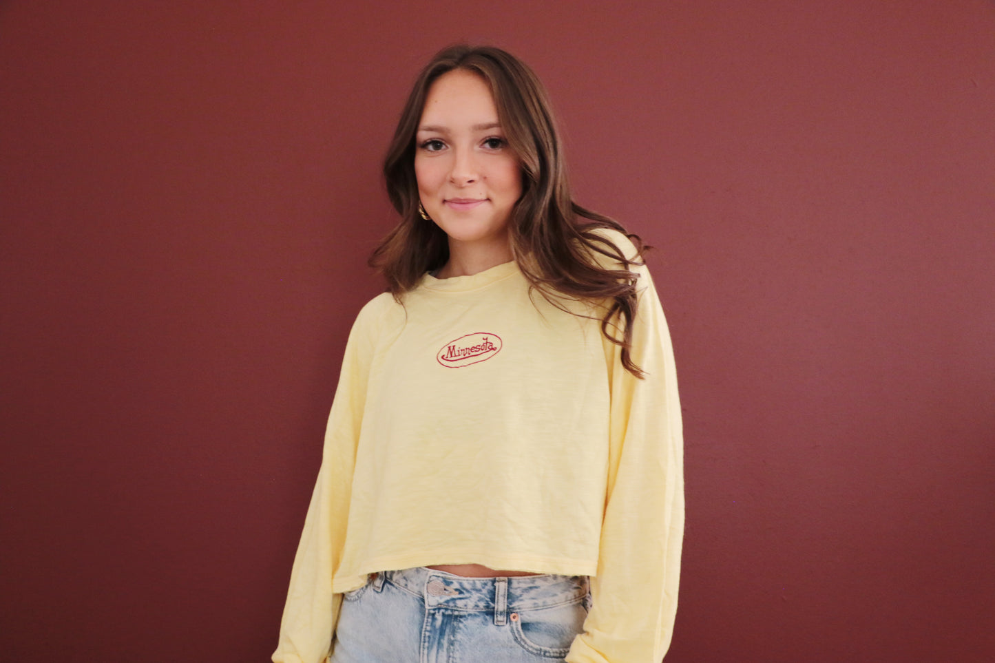 Minnesota Trucker Crop Long Sleeve