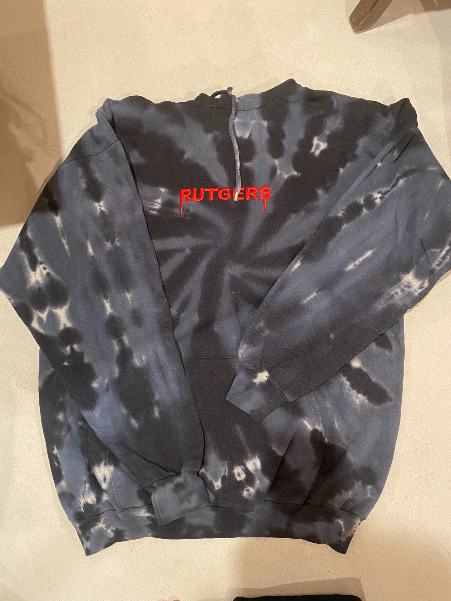 Rutgers Embroidered Tie Dye Hoodie - Recess Apparel LLC