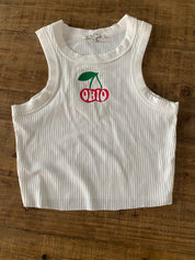 Ohio Cherries High Neck Ribbed Tank - Recess Apparel LLC