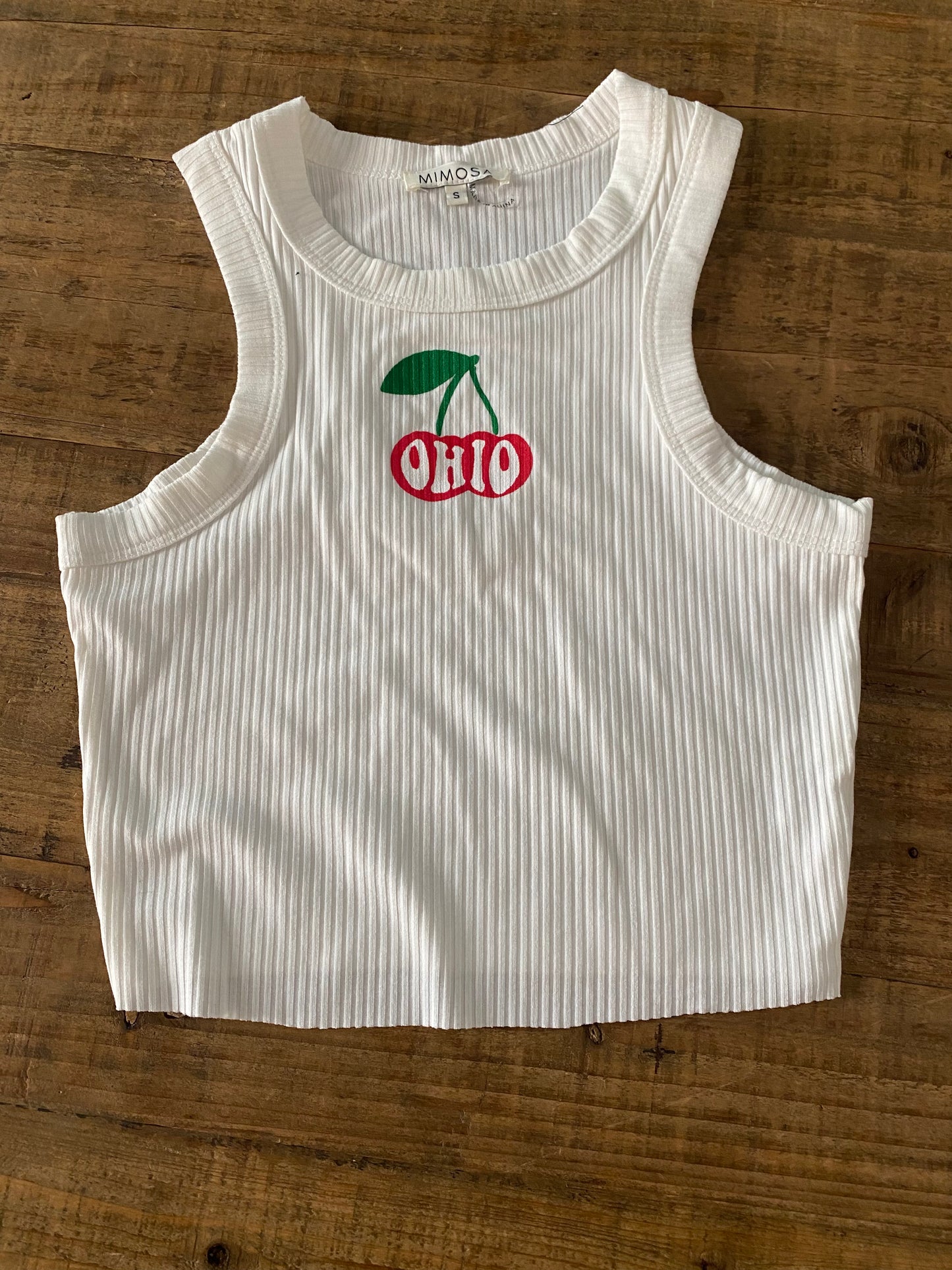 Ohio Cherries High Neck Ribbed Tank