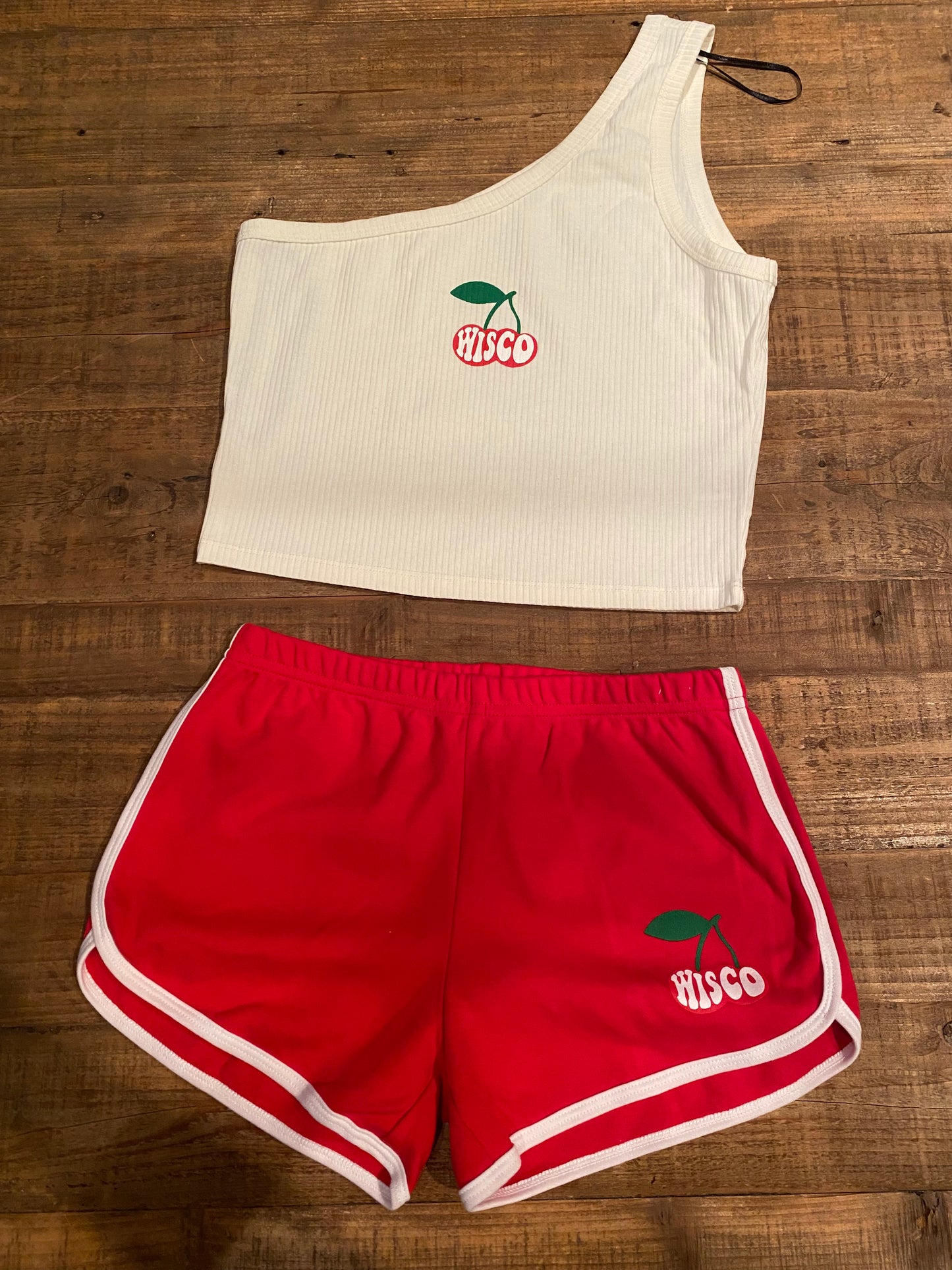 Wisco Cherries One Shoulder Tank