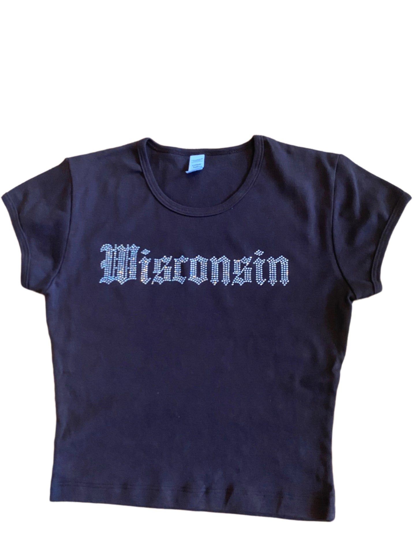 Wisconsin Rhinestone Baby Tee