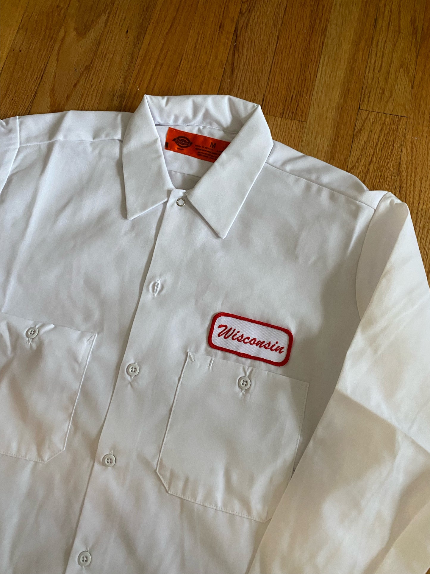 Wisconsin Name Plate Dickies Long Sleeve Button Down