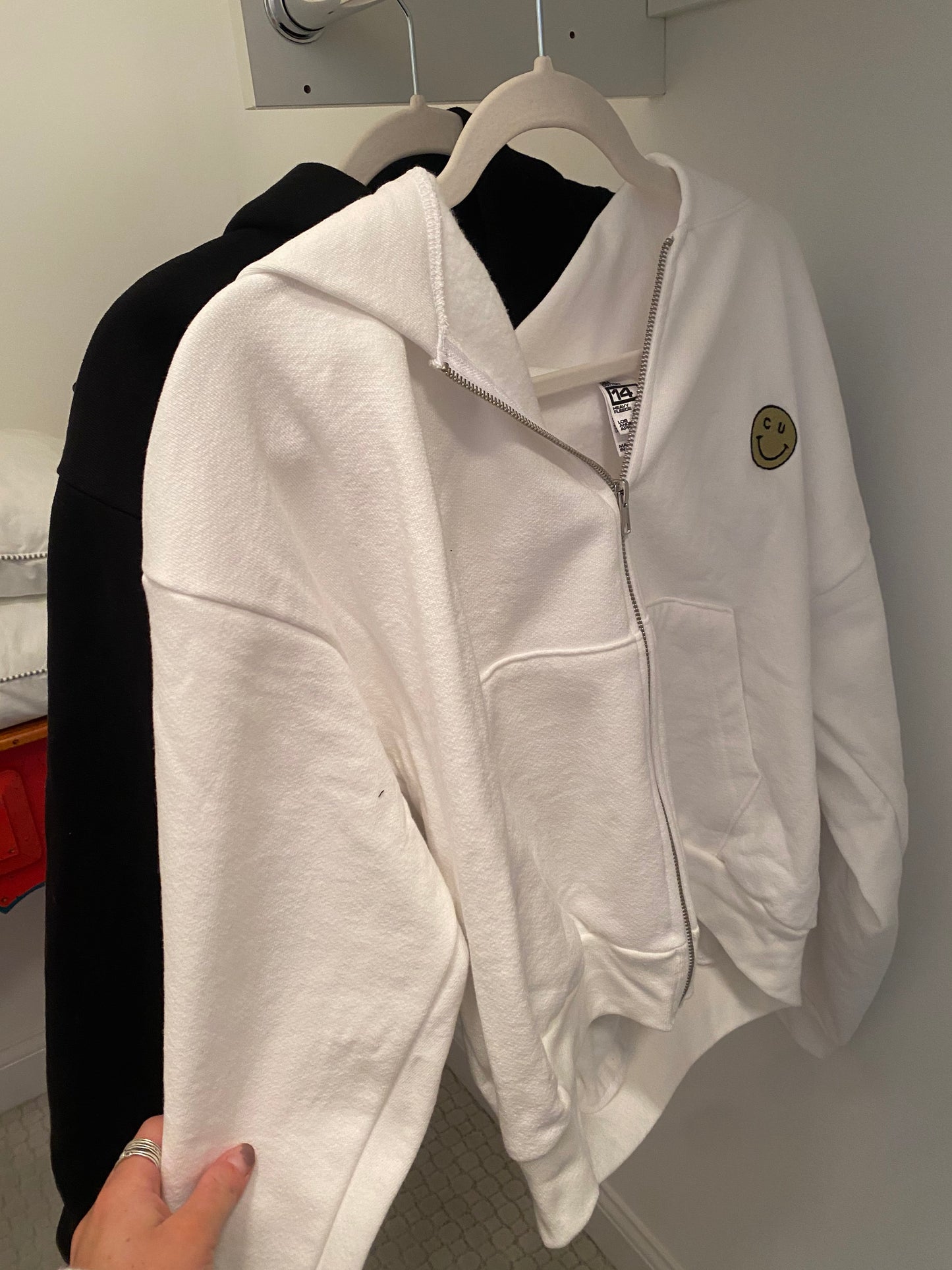 CU Smiley Cropped Oversized Zip Up - Recess Apparel LLC