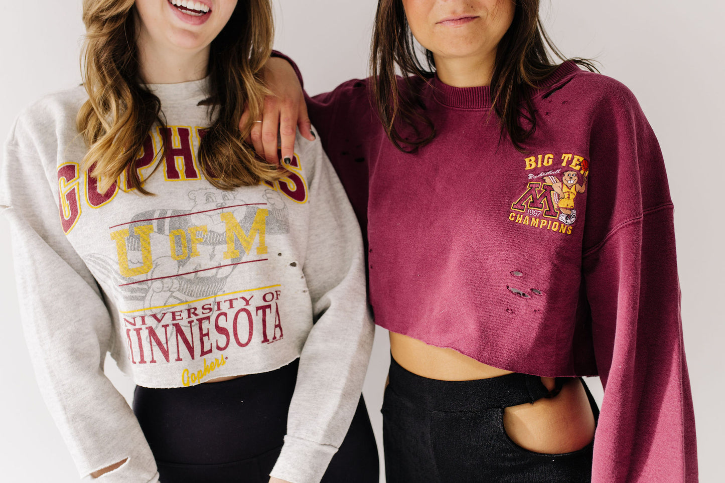 Vintage Distressed Cropped Crew