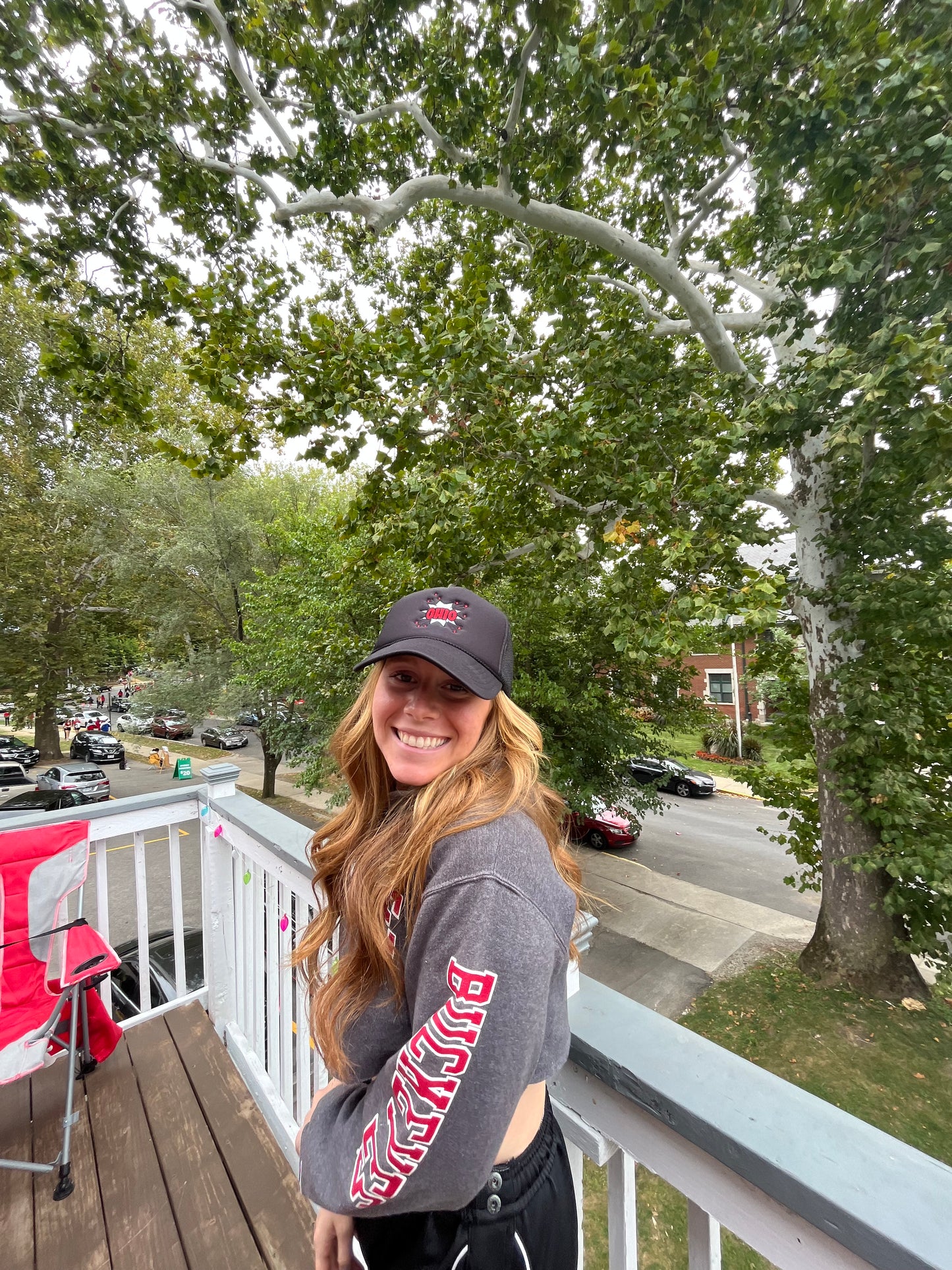 Ohio Burst Embroidered Trucker Hat