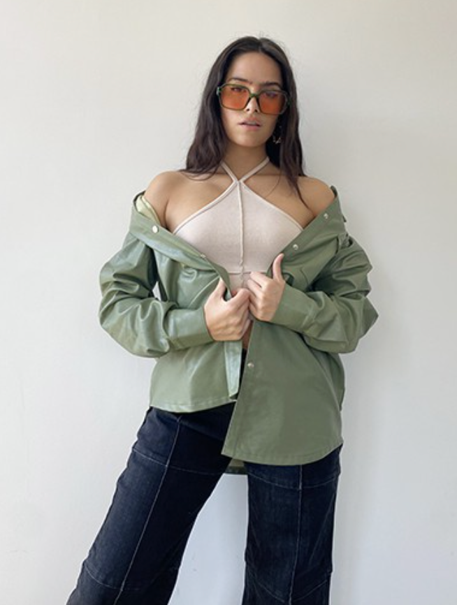 Falling For You Leather Shacket - Recess Apparel LLC