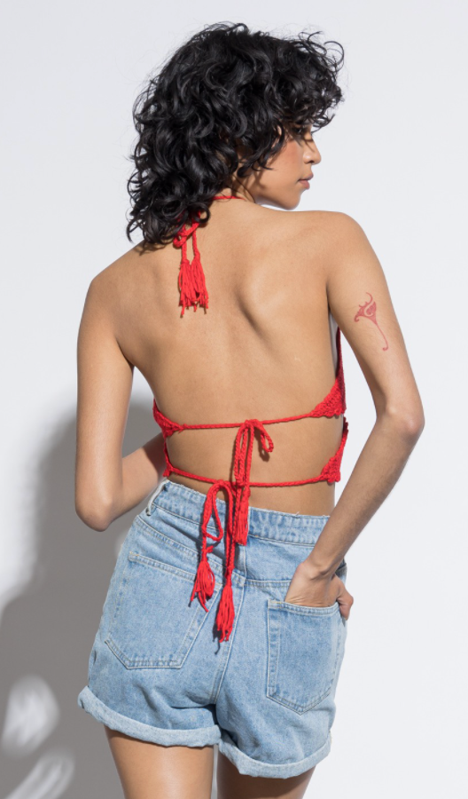 Maddy Crochet Tie Top