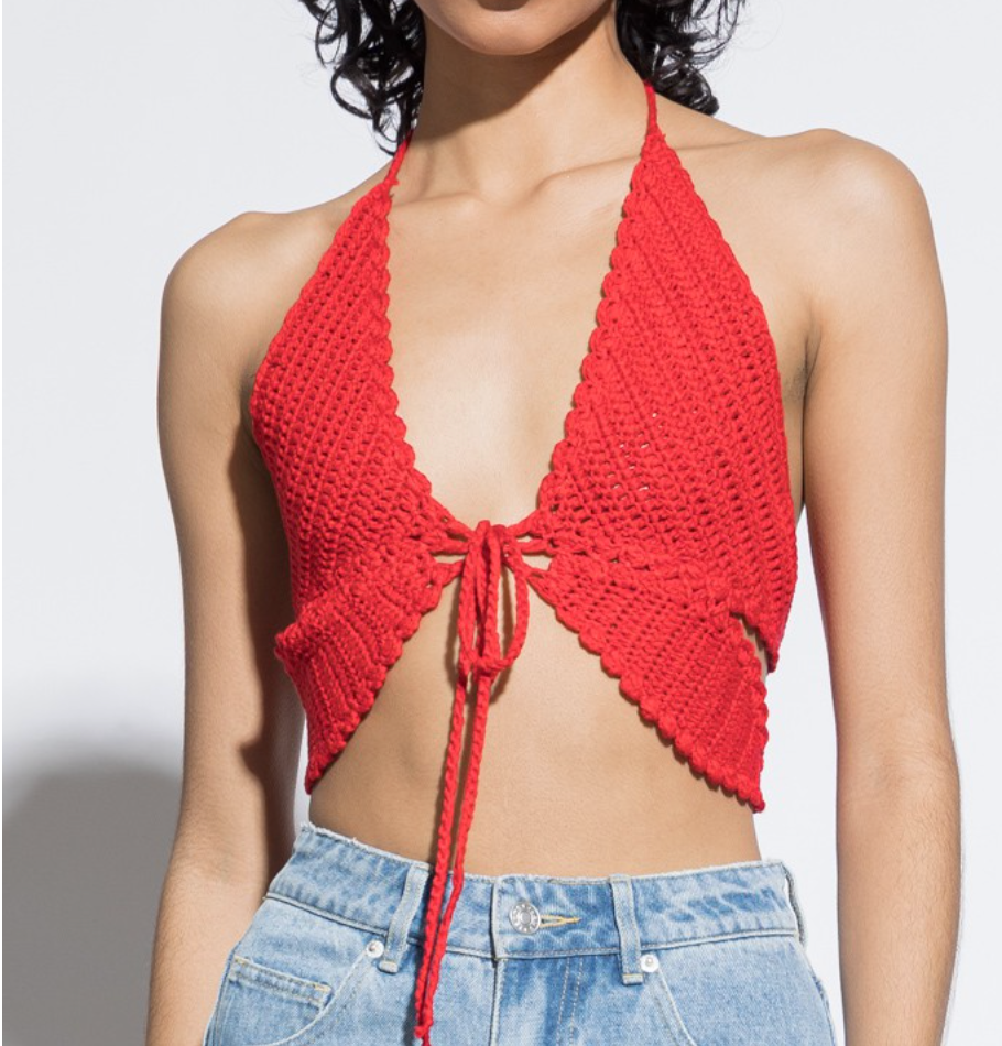Maddy Crochet Tie Top