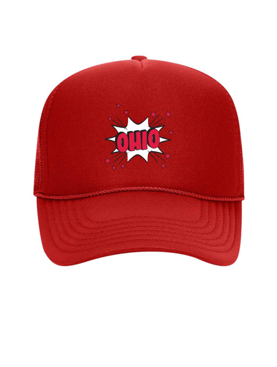 Ohio Burst Embroidered Trucker Hat