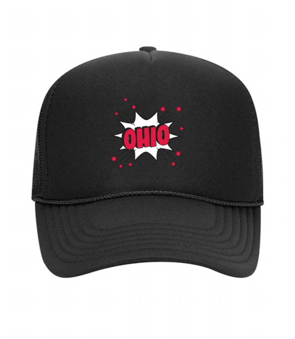 Ohio Burst Embroidered Trucker Hat