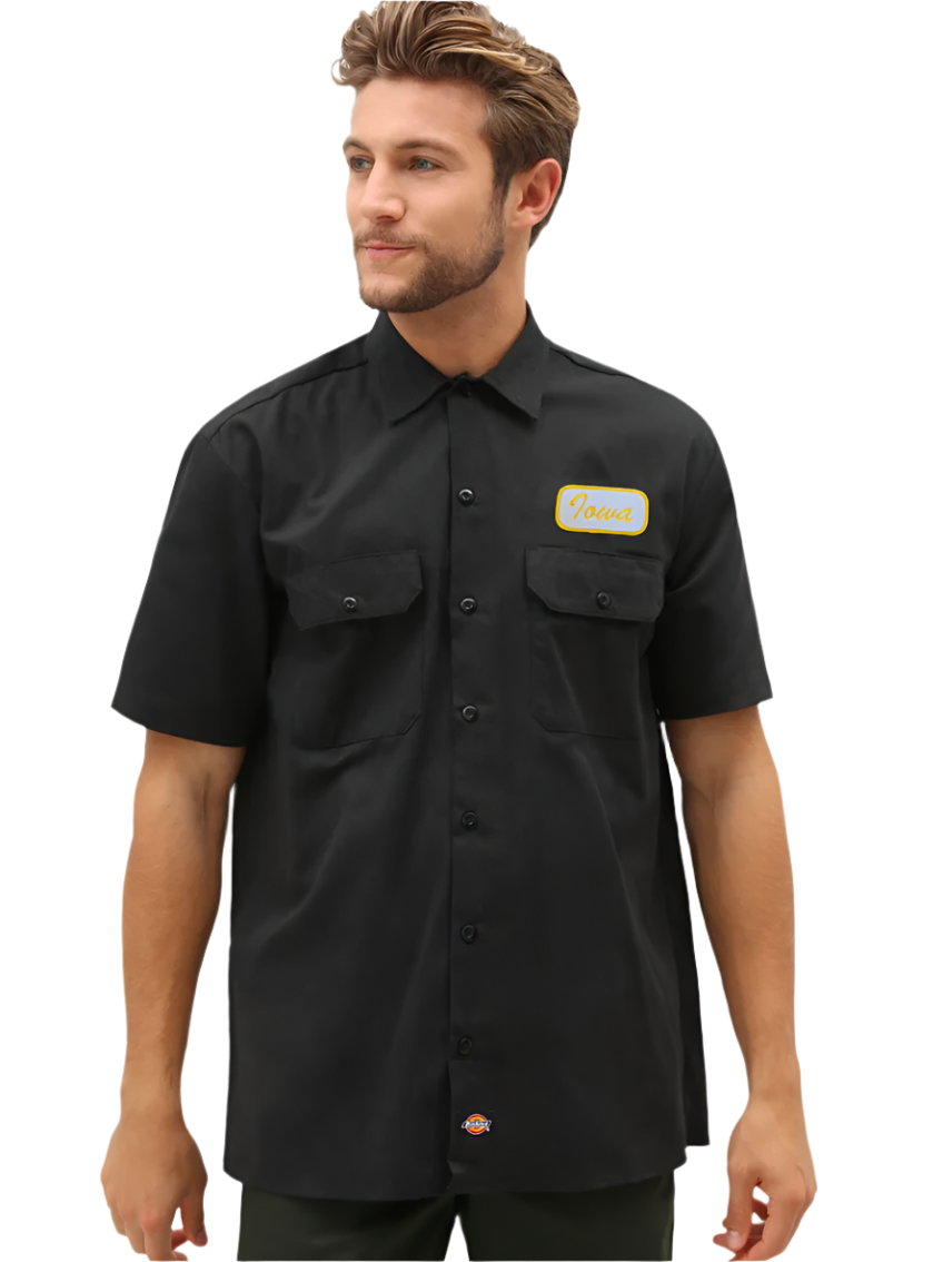 Iowa Name Plate Dickies Short Sleeve Button Up