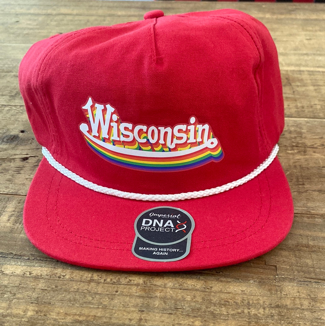 Wisconsin Rainbow Shadow Rope Hat