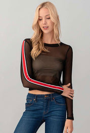 Mesh Racing Stripe Top - Recess Apparel LLC
