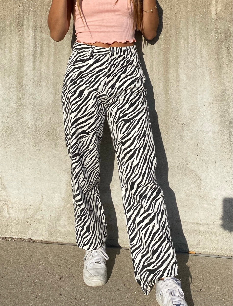 Zebra Printed Jeans
