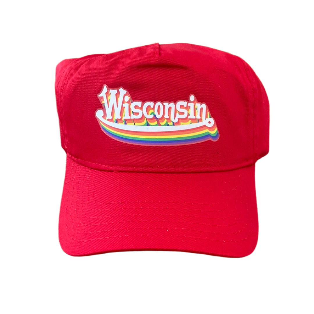 Wisconsin Rainbow Baseball Cap