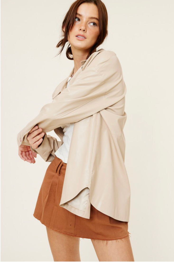 Quinn Leather Shacket