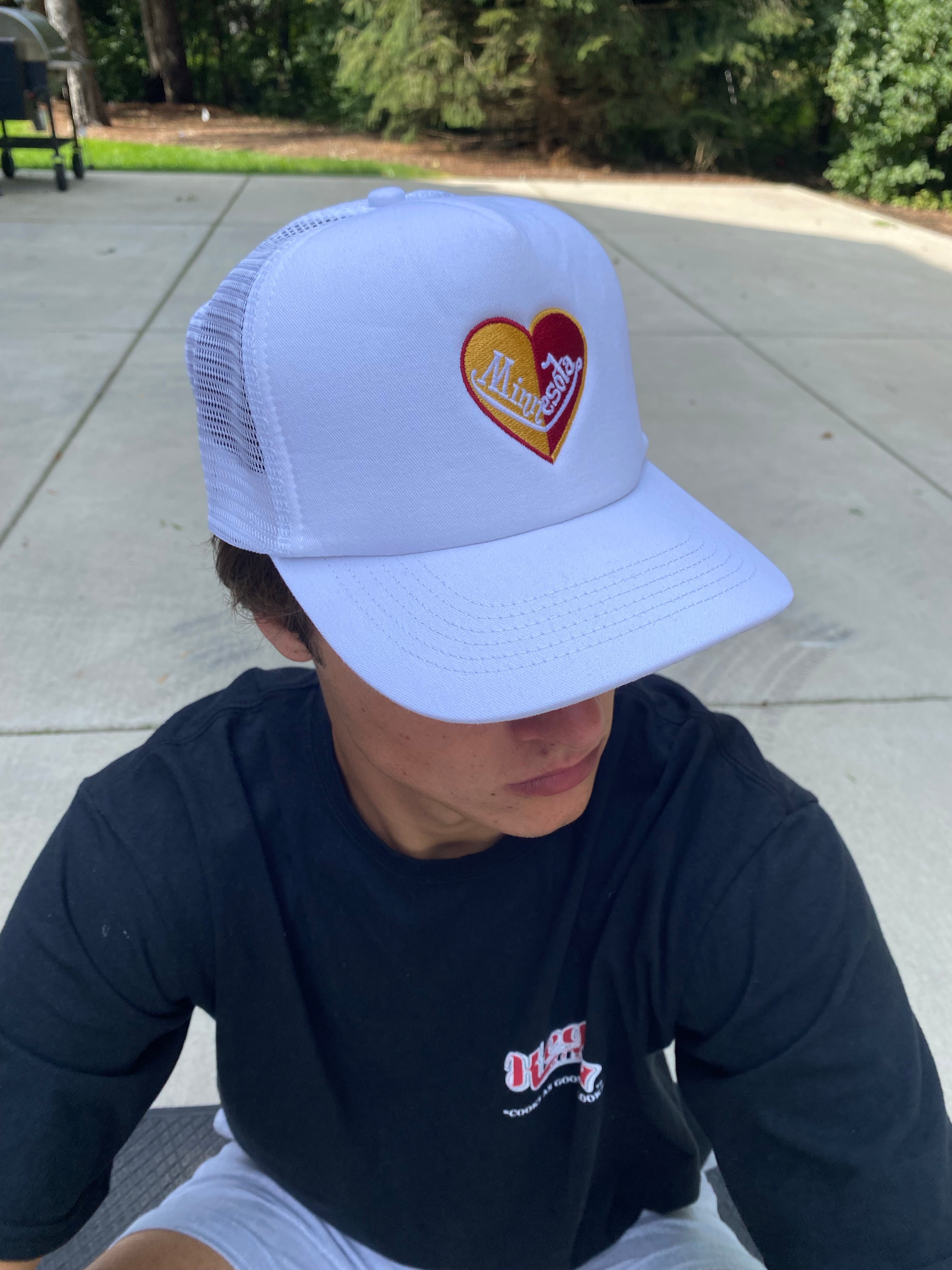 Minnesota Split Heart Trucker Hat - Recess Apparel LLC