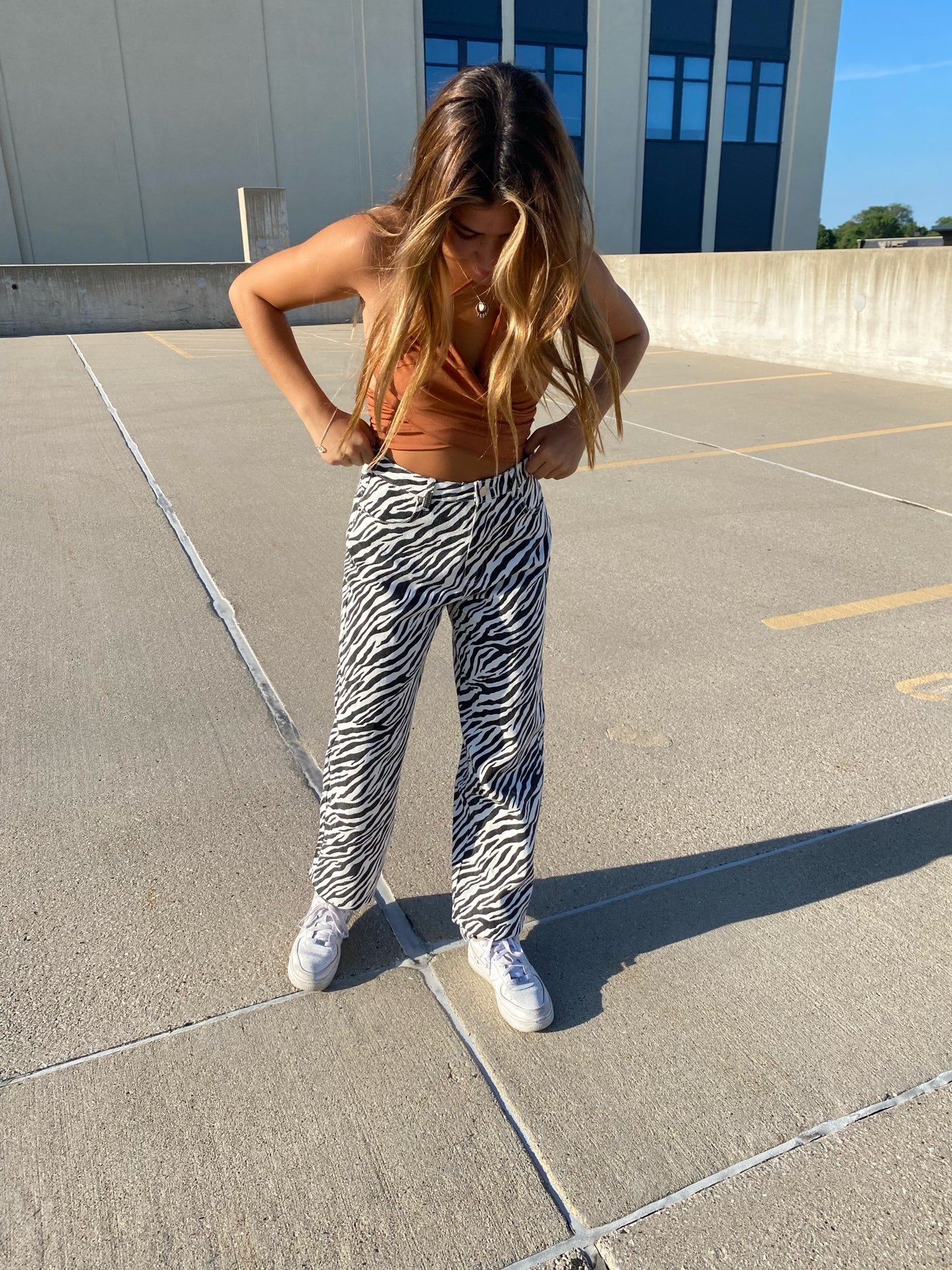 Zebra Printed Jeans