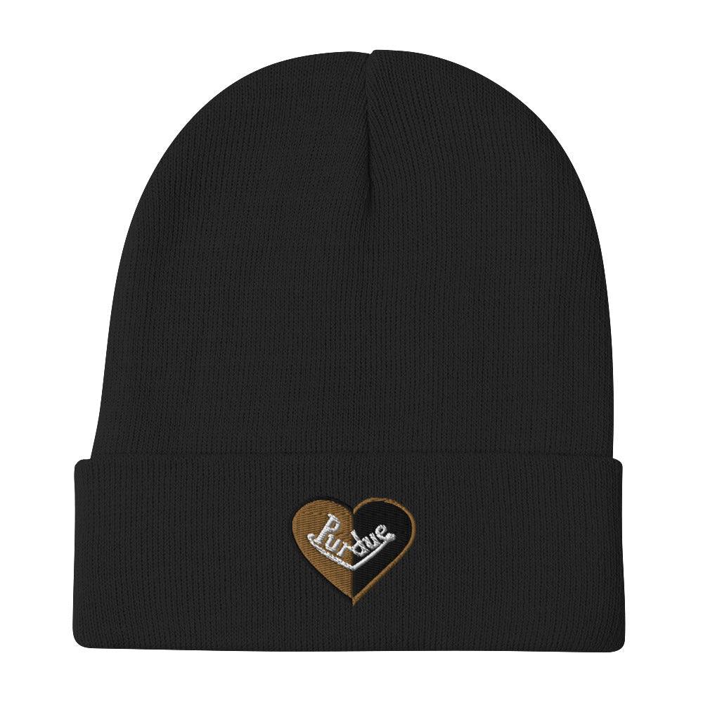 Purdue Split Heart Beanie