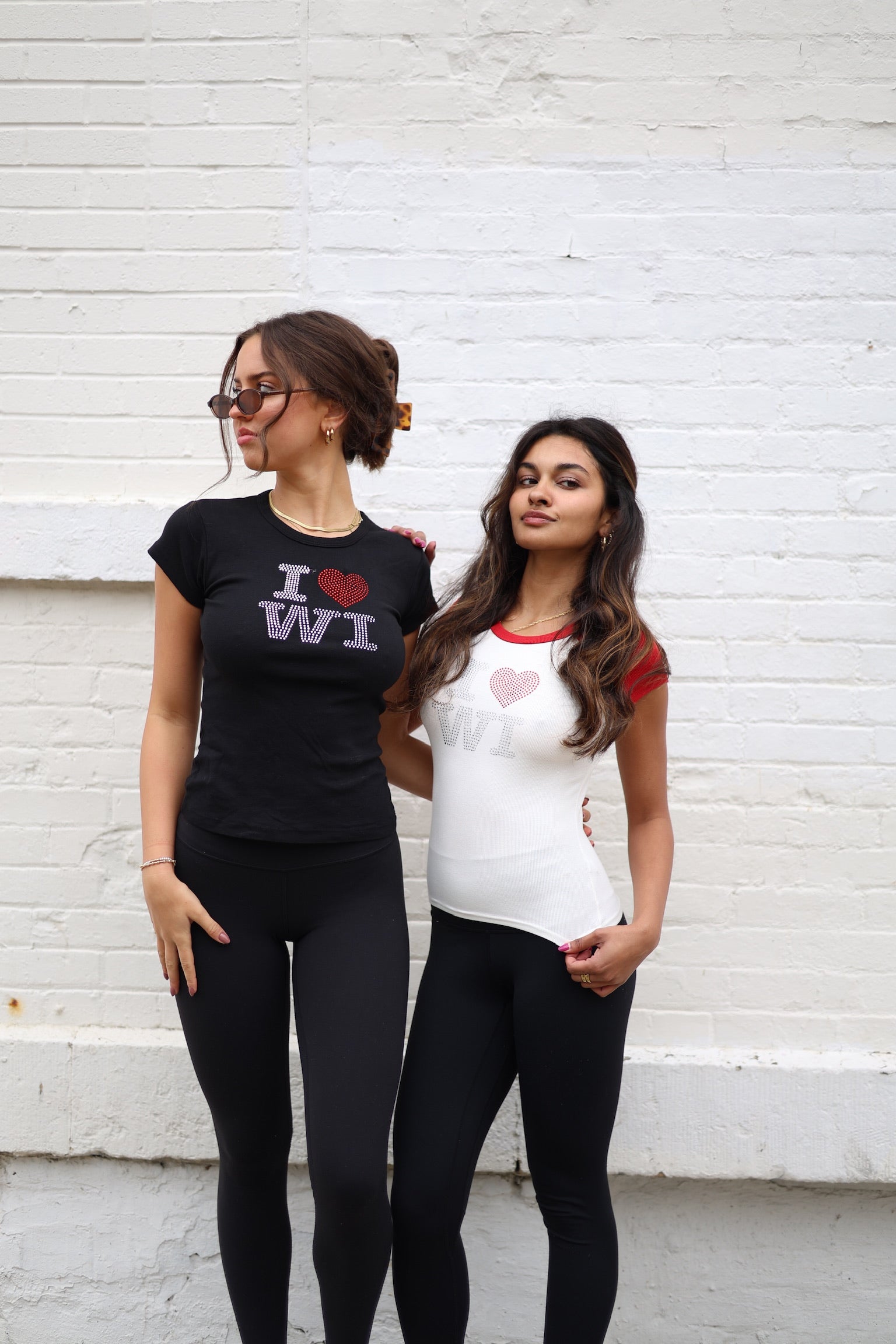 I Love WI Rhinestone Baseball Tee