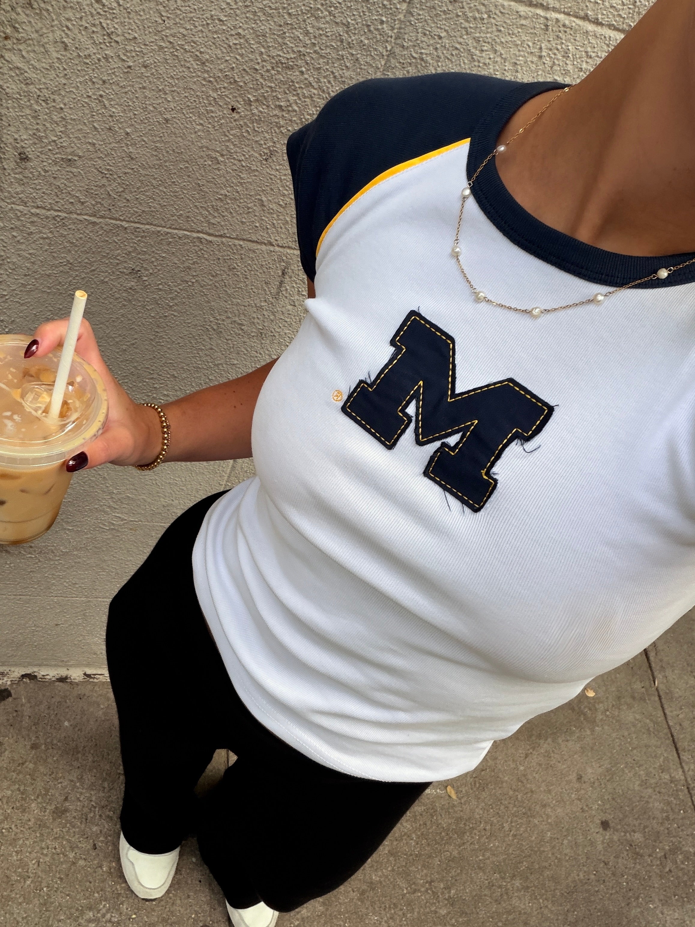 Michigan Applique Baseball Tee