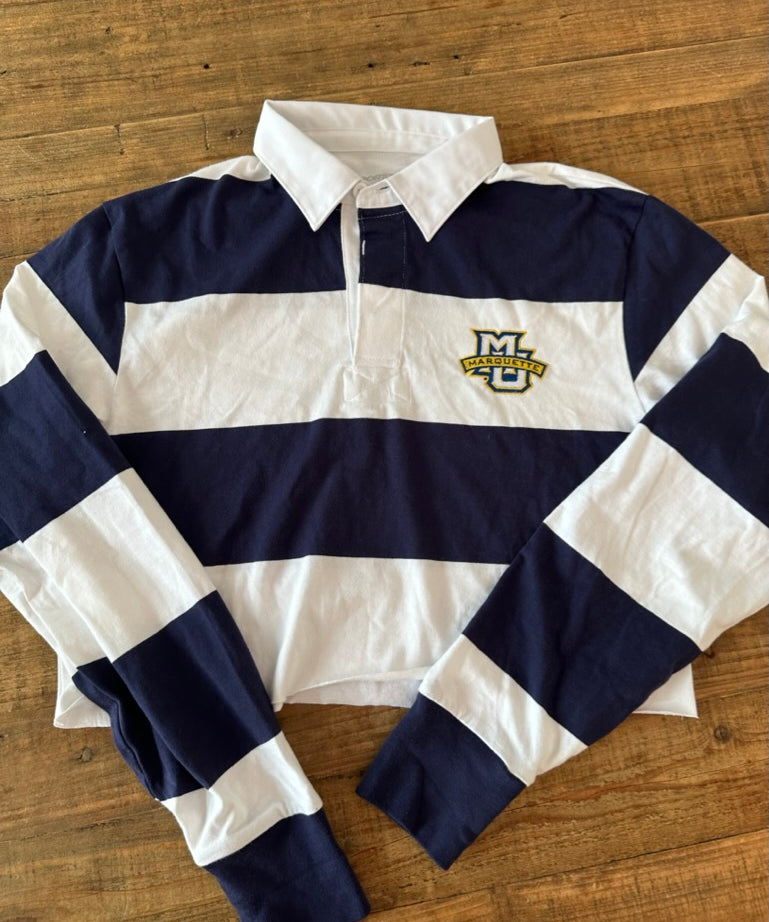 Marquette Striped Rugby Polo