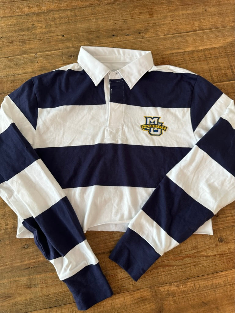 Marquette Striped Rugby Polo