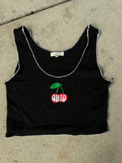 Ohio Cherries Scallop Trim Tank - Recess Apparel LLC