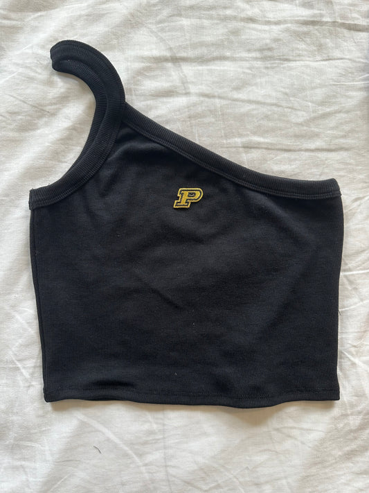 Purdue One Shoulder Ribbed Tank
