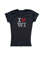I Love WI Rhinestone Heritage Tee