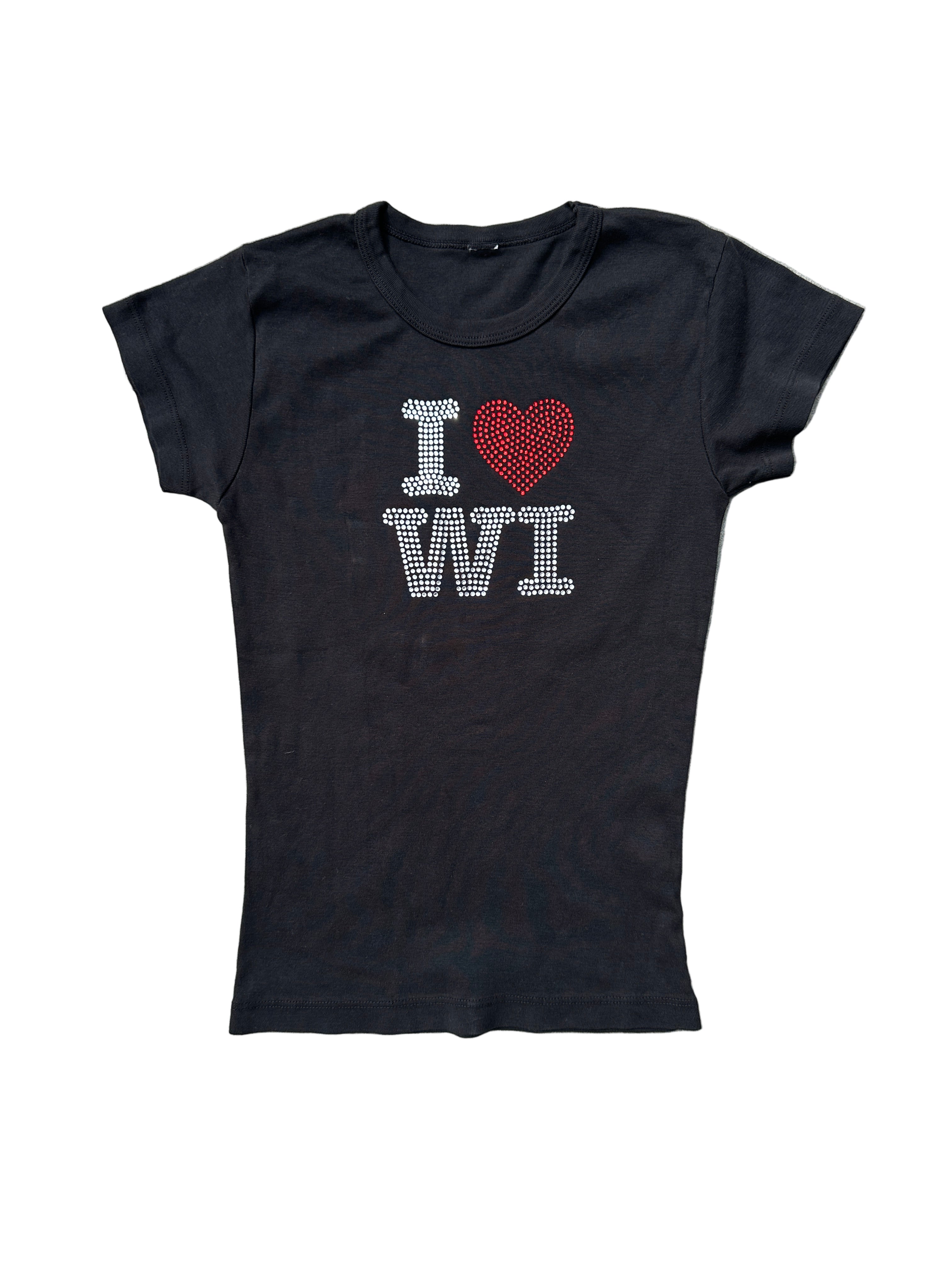 I Love WI Rhinestone Heritage Tee