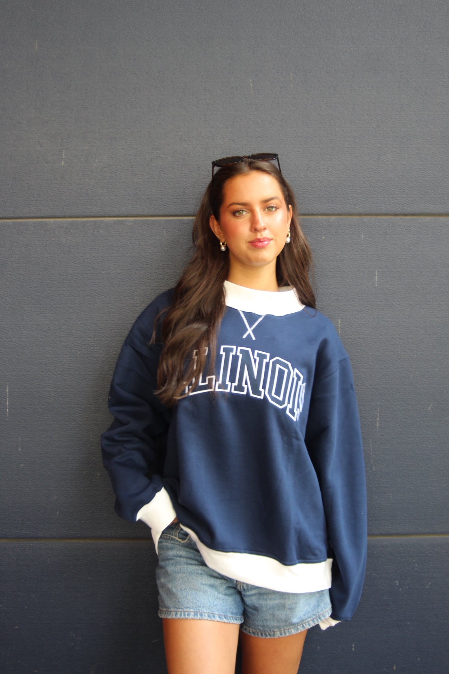 Illinois Two Tone Mock Neck