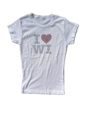 I Love WI Rhinestone Heritage Tee
