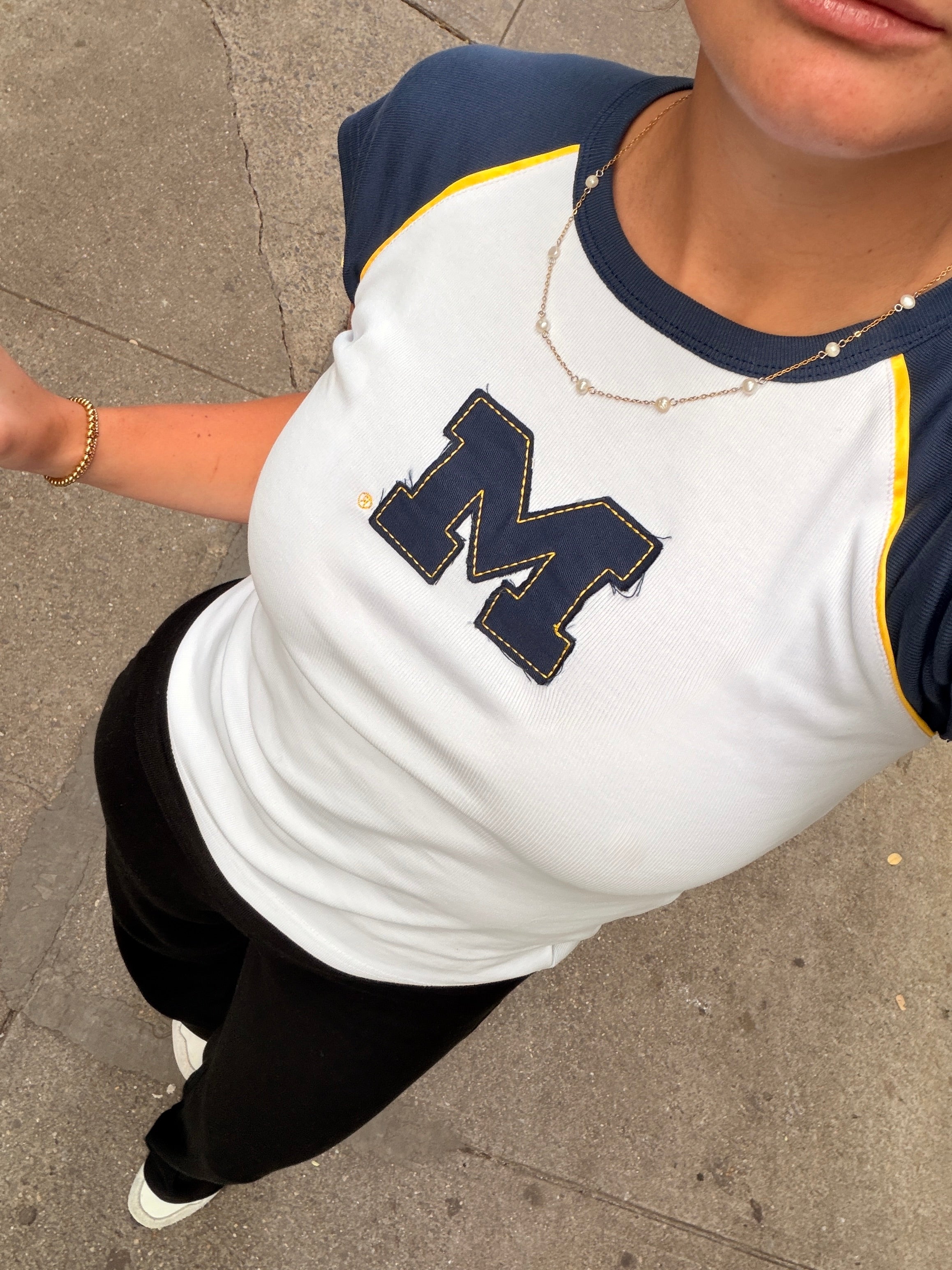 Michigan Applique Baseball Tee