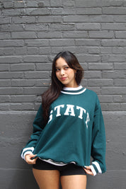 State Stripe Mock Neck