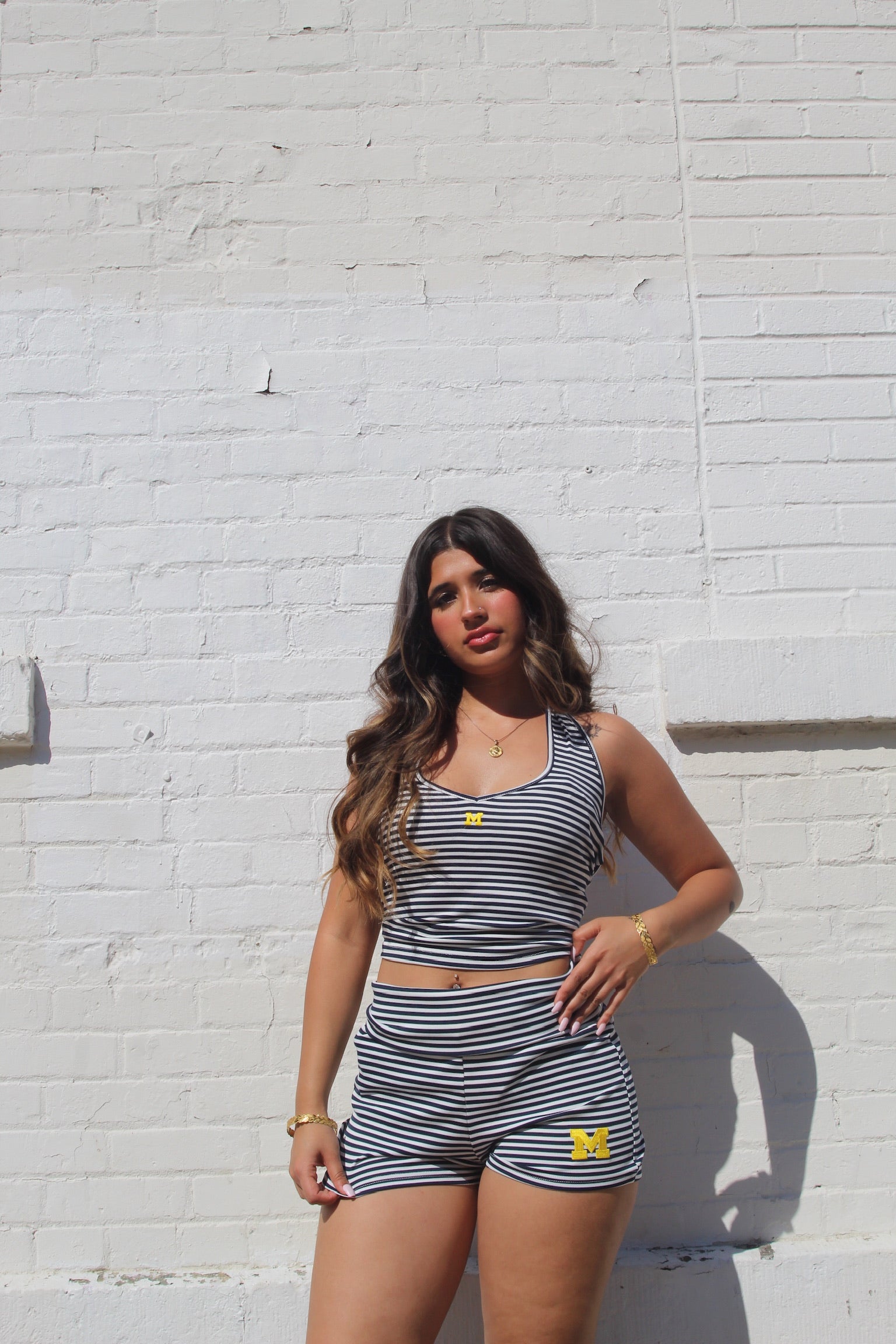 Michigan Stripe Halter Set