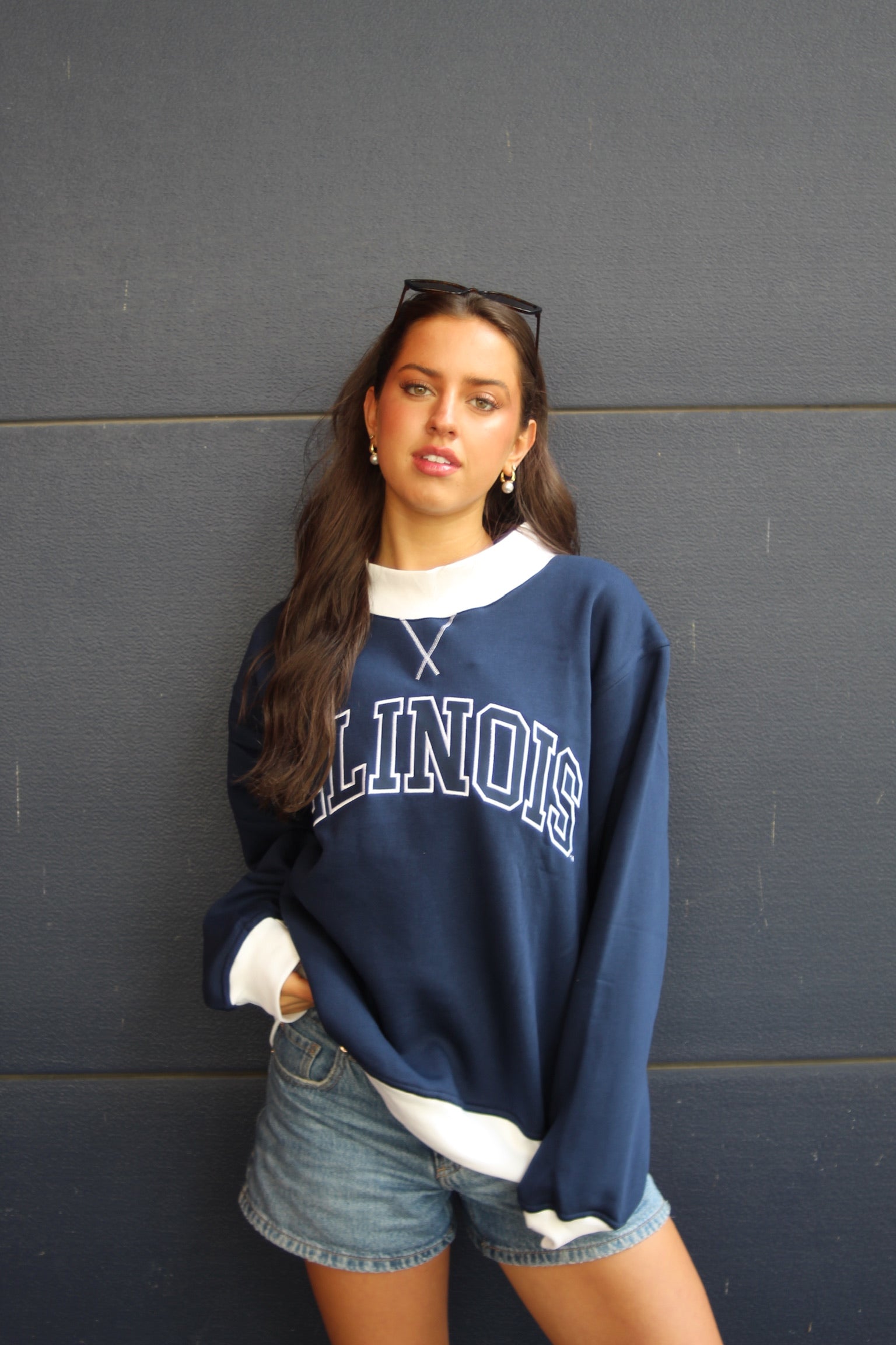 Illinois Two Tone Mock Neck
