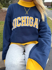 Michigan Two Tone Mock Neck