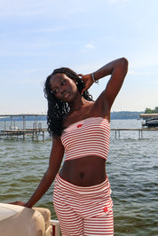 W Stripe Tube Top Set