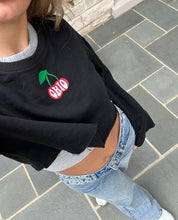 Ohio Cherries Bell Sleeve Crop Crew - Recess Apparel LLC